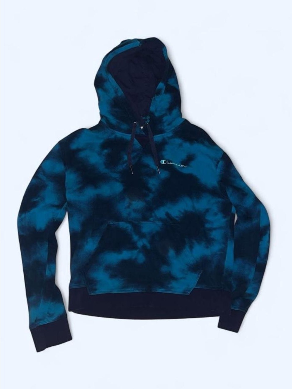 Champion Women’s Teal & Navy Tie-Dye Crewneck Hoodie